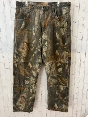 Wrangler Authentic Jeans 38x30 Camo Hunting Realtree Style Straight Leg Workwear